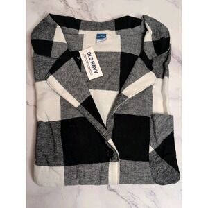 New Old Navy Unisex Black White Buffalo Plaid Cotton Flannel Pajama Set Size 3X